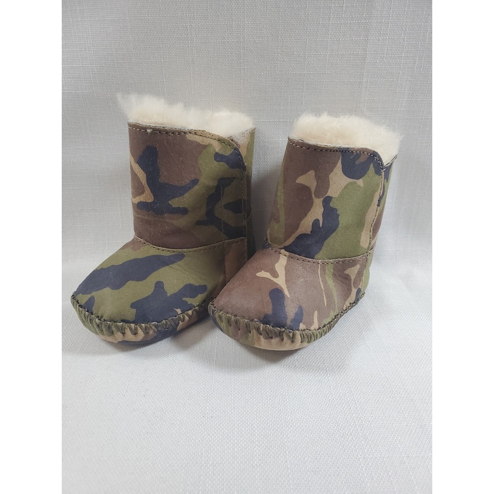 Ugg Baby Boots - Unisex Caden Camo Booties - Size 0/1 - Sheepskin - New - No Box